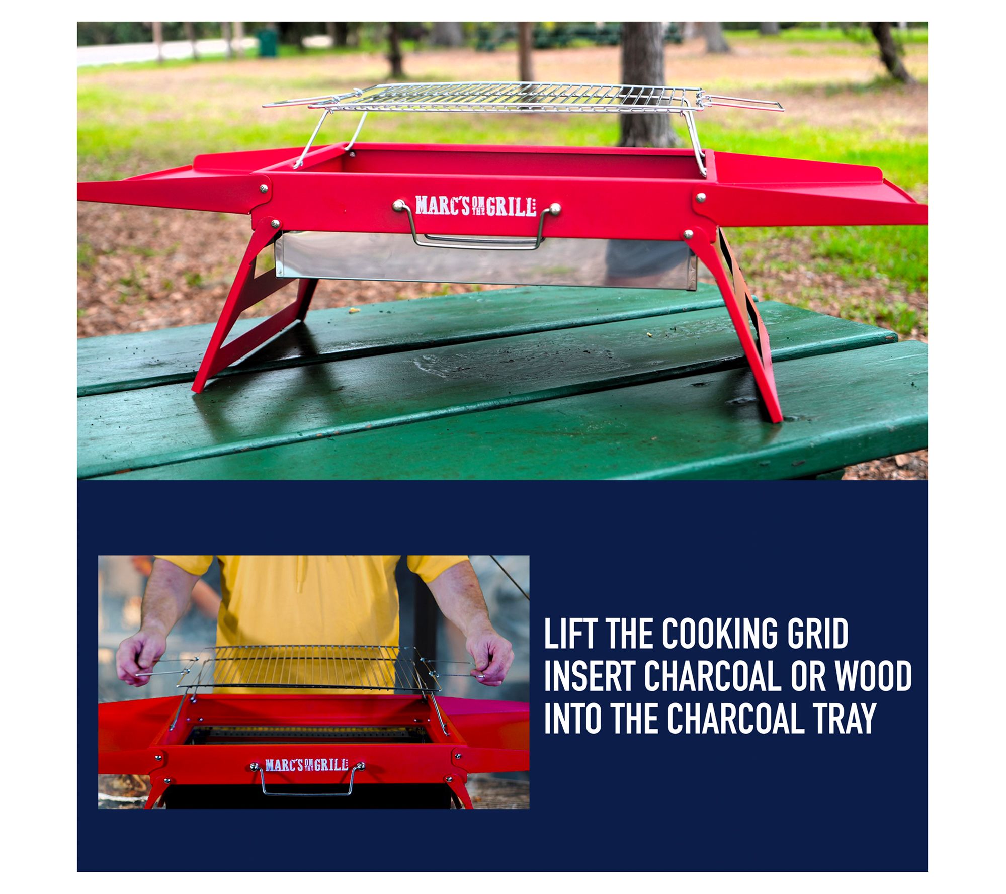 Marc's On The Grill Folding Portable Charcoal Grill
