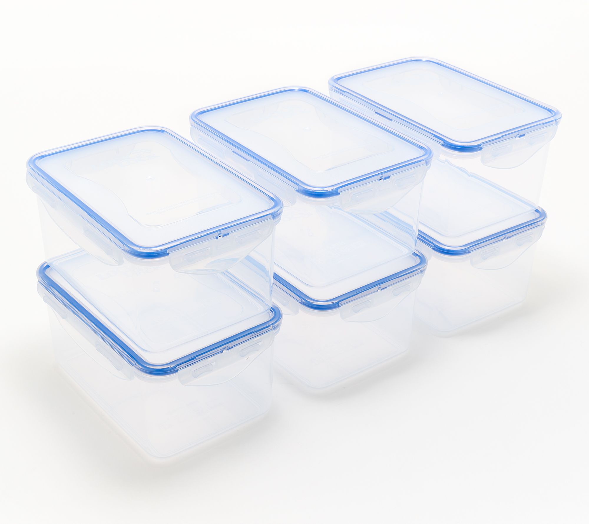 LocknLock Set of (6) 4-Cup Rectangle Storage Set