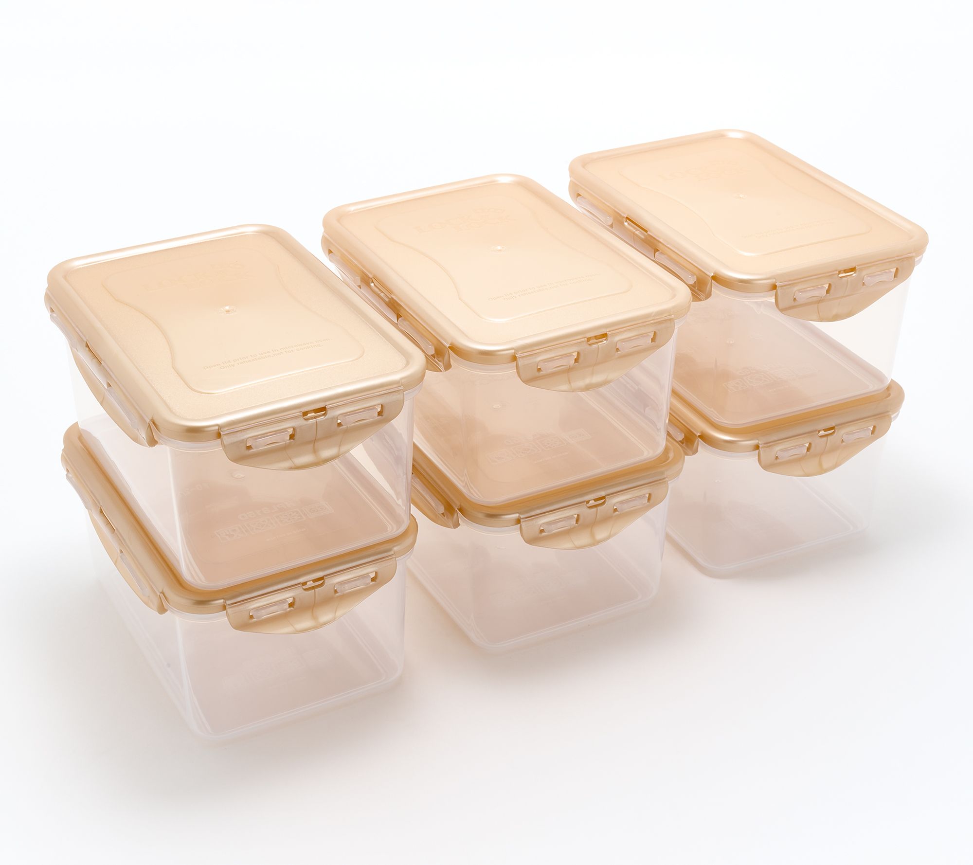 LocknLock Set of (6) 4-Cup Rectangle Storage Set