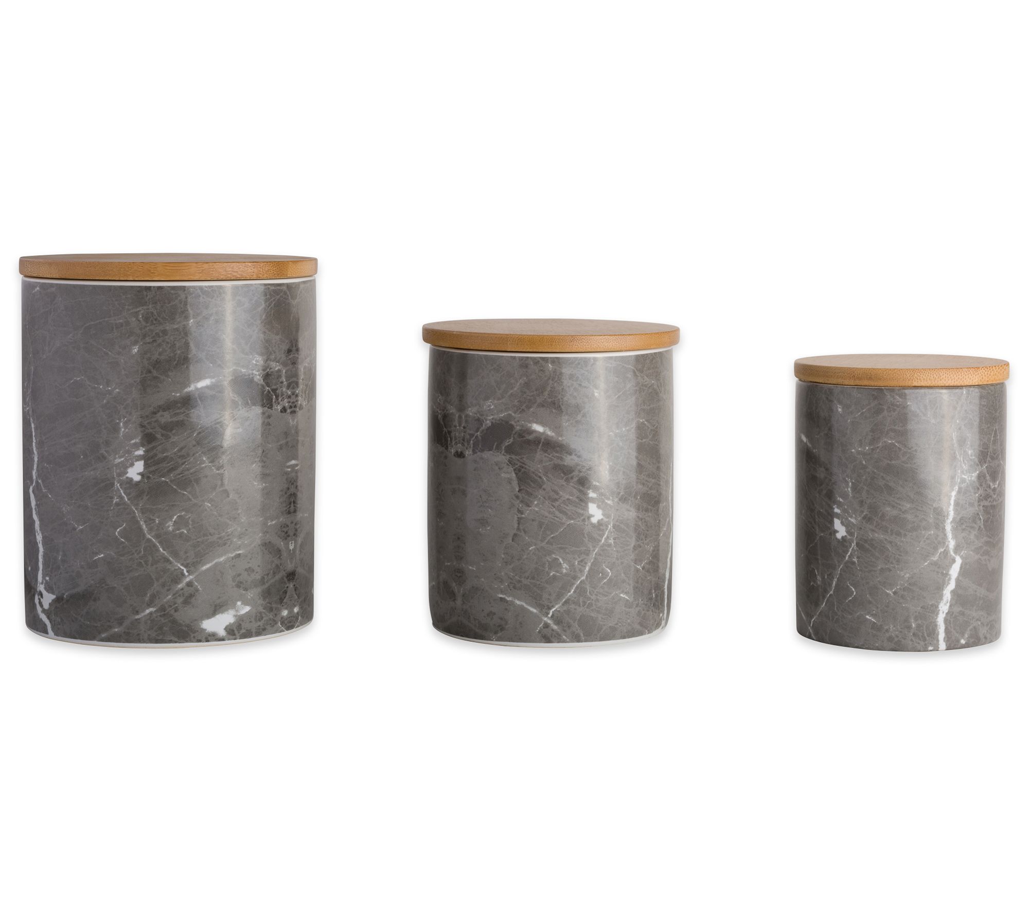 Design Imports Marble Ceramic Canister Set of 3