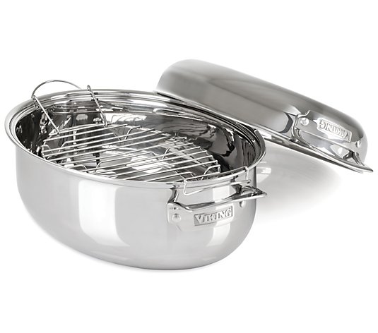Viking 3-Ply 8.5-qt Oval Roaster with InductionLid and Rack