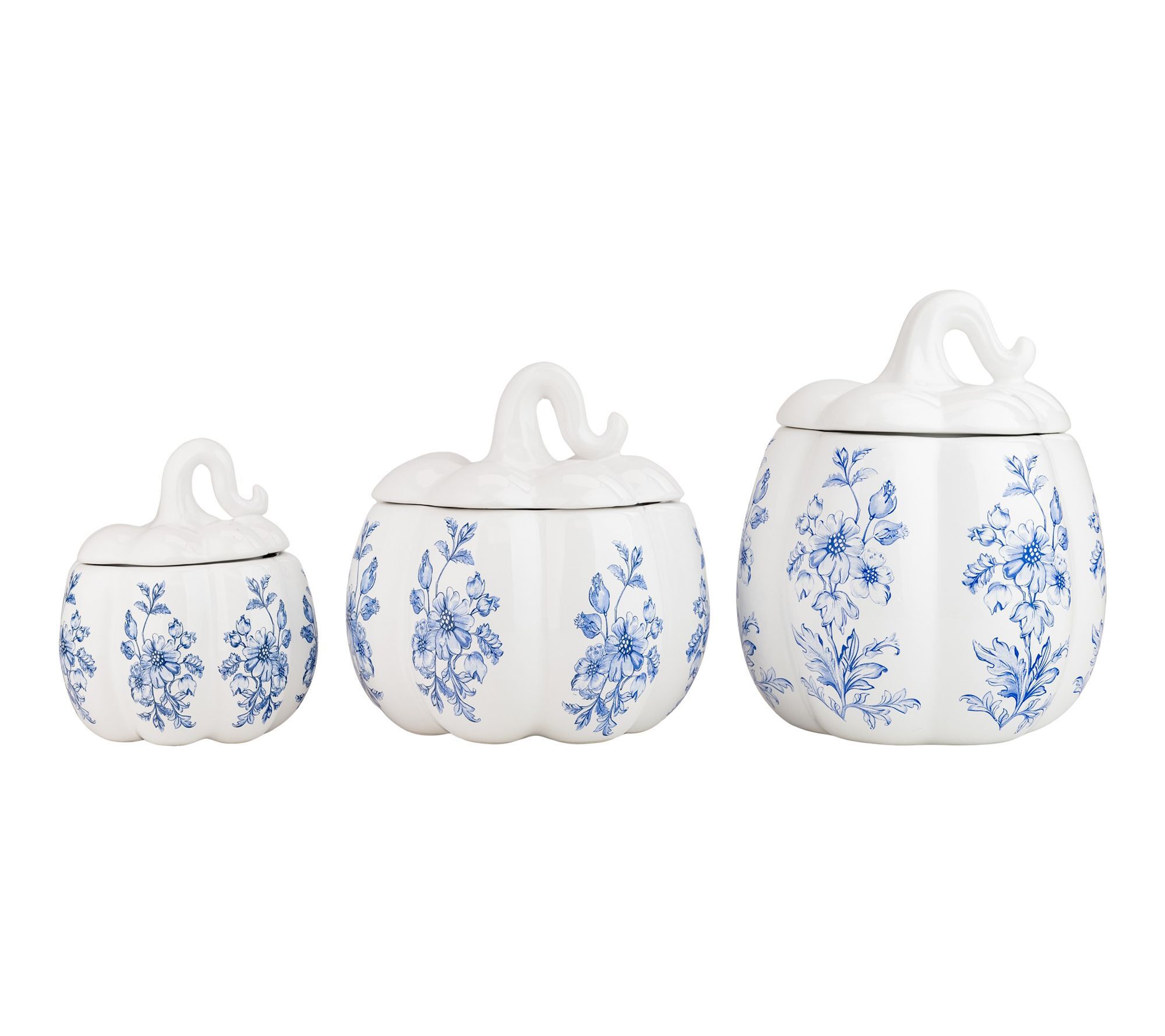  10 Strawberry Street Harvest Toile Pumpkin 3 Pc Canister Set