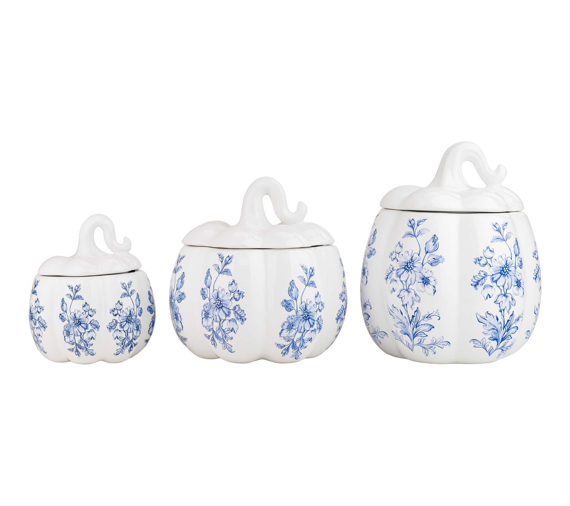 10 Strawberry Street Harvest Toile Pumpkin 3 Pc Canister Set