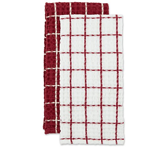Design Imports 20x30" Set/ 2 Windowpane WaffleKitchen Towels