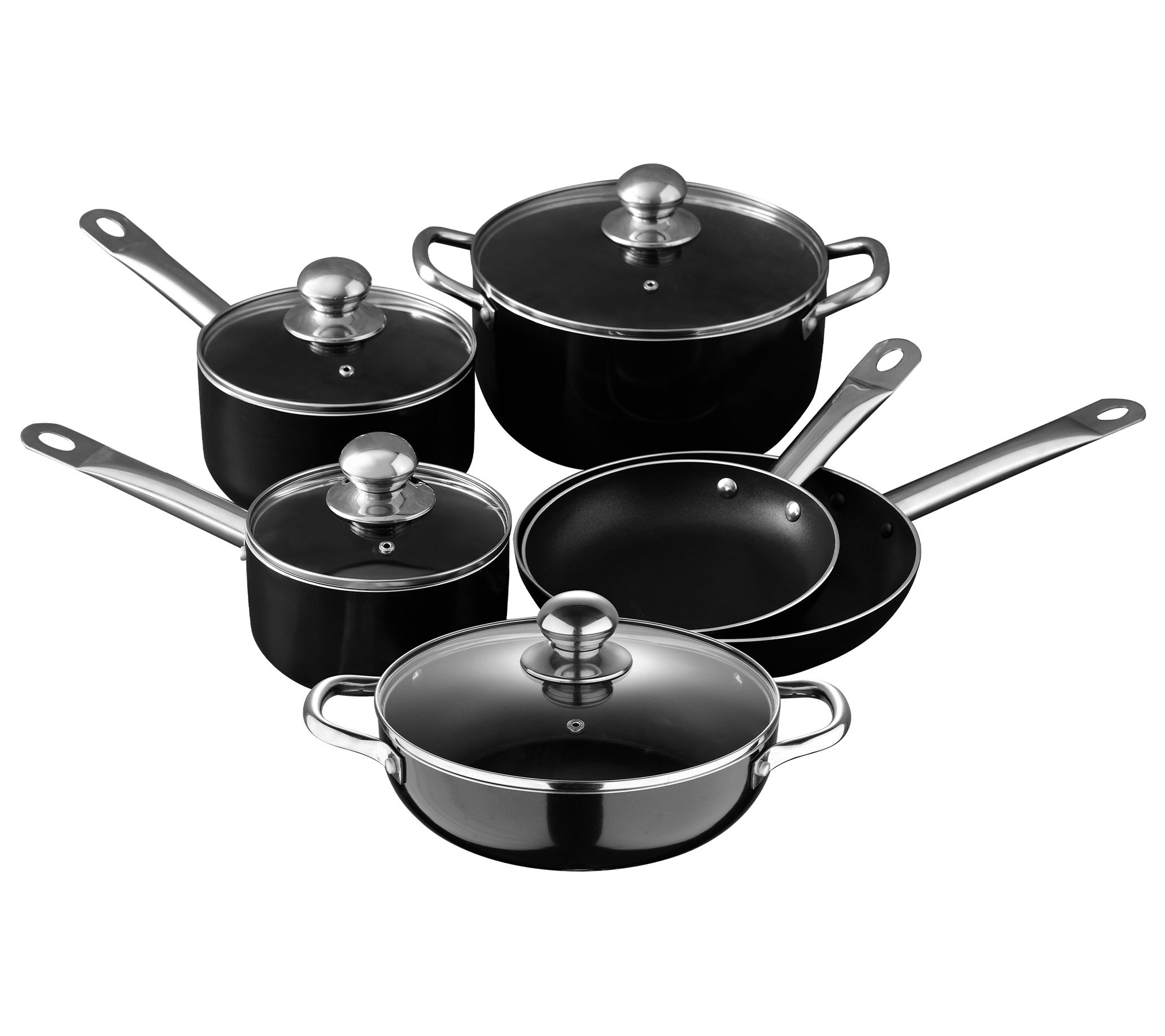 KitchenAid 10pc Hard Anodized Nonstick Cookware Set Black