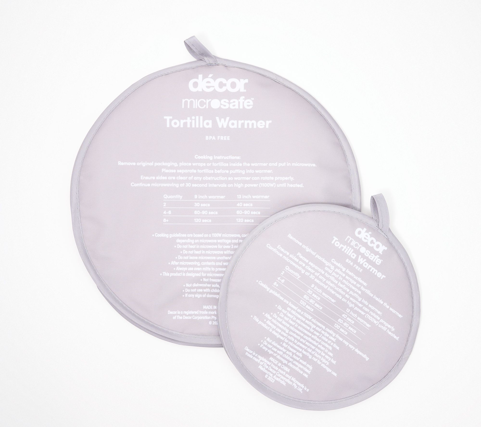 Decor Set of 2 Microwave Fabric Tortilla Warmers