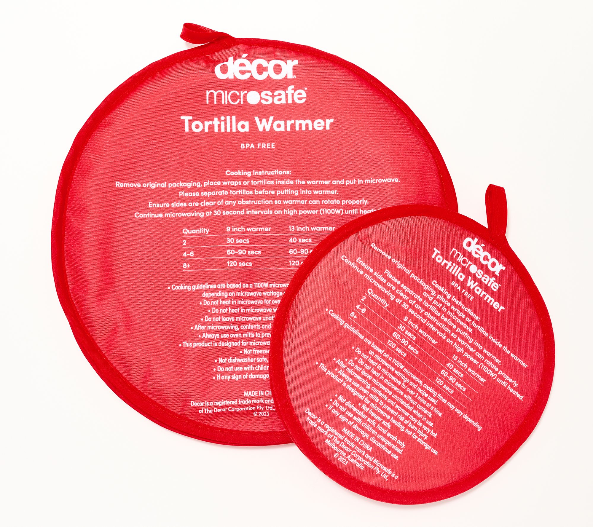 Decor Set of 2 Microwave Fabric Tortilla Warmers