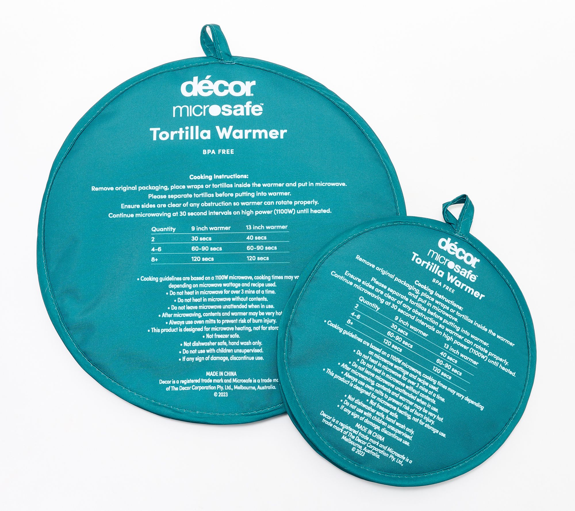 Decor Set of 2 Microwave Fabric Tortilla Warmers