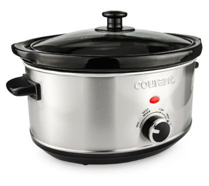 Courant 3.5 Quart Oval Stainless Steel Slow Coo ker - QVC.com
