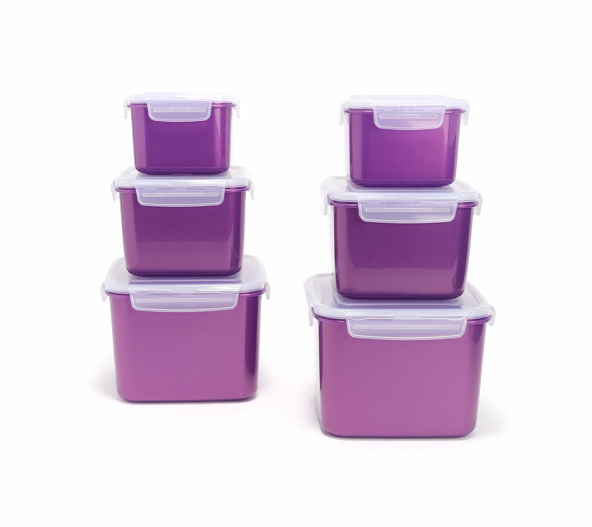  LocknLock 6-Pc Nestable Colored Body Square Storage Set
