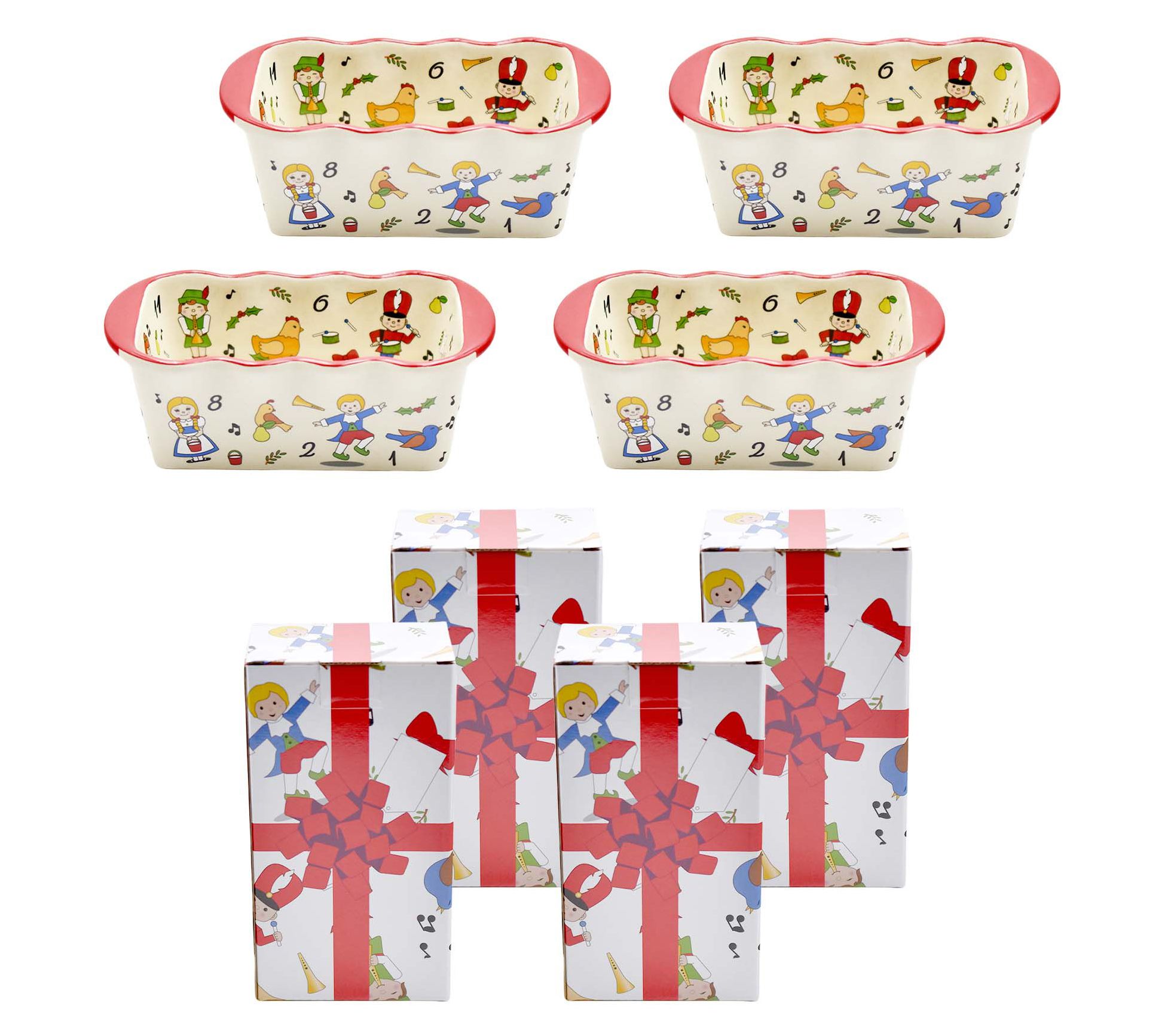Temp-tations Seasonal S/4 Ruffled 12-oz Loaf Pans with Gift Boxes