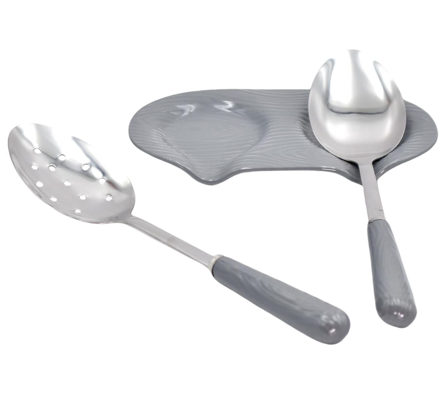 "As Is" Temp-tations Woodland Double Spoon Rest with Metal Spoons