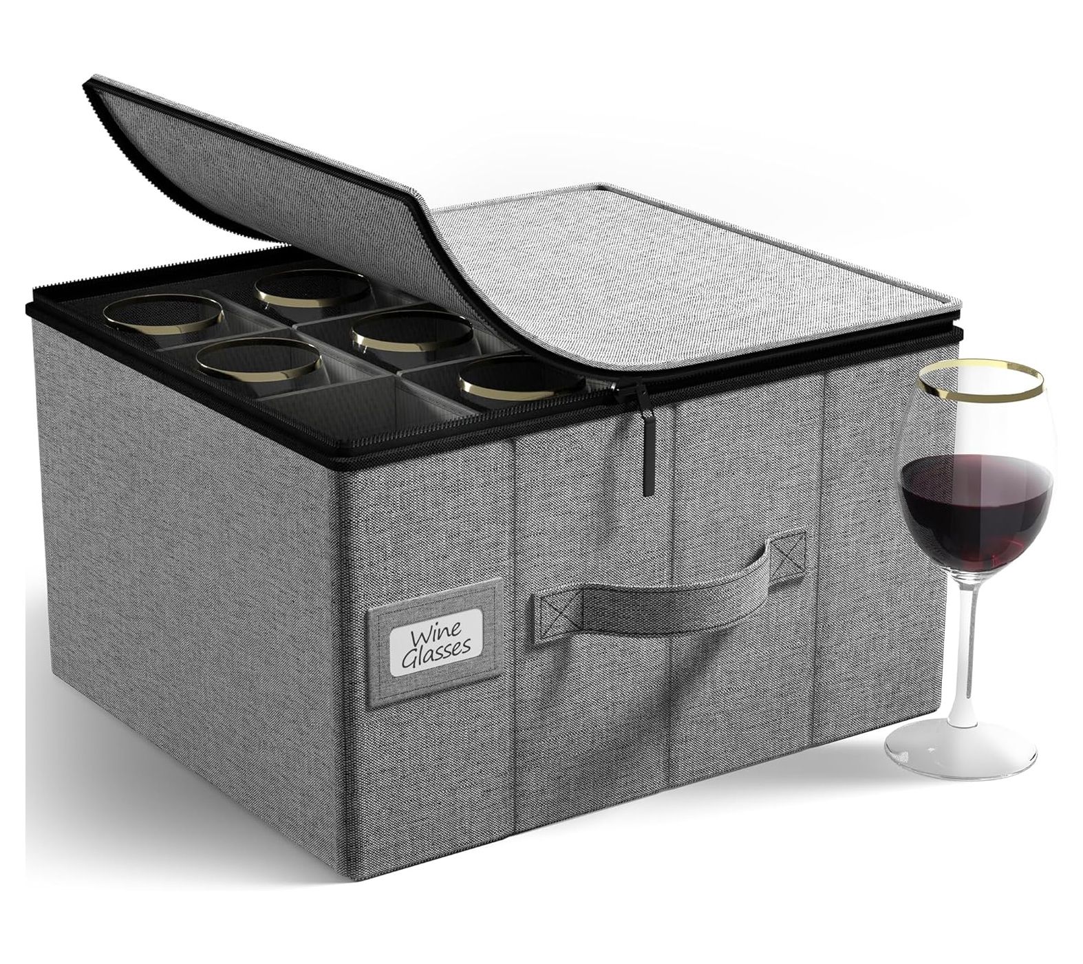 Sorbus Stemware Hard Shell Storage Case