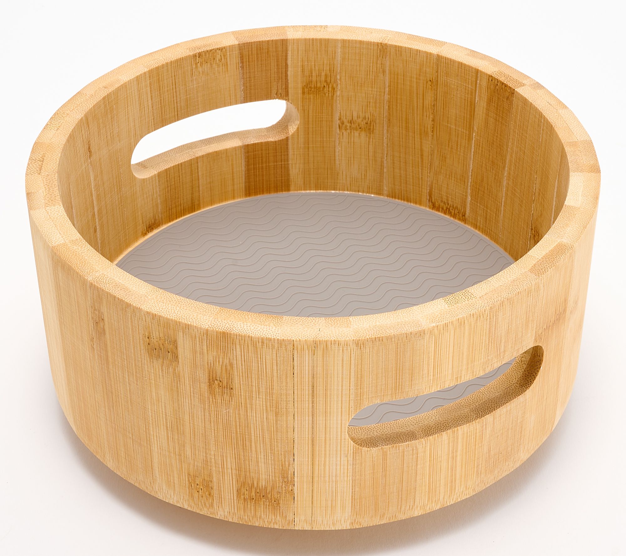 "As Is" Cella 8" Round Wood Turntable with Silicone Liner