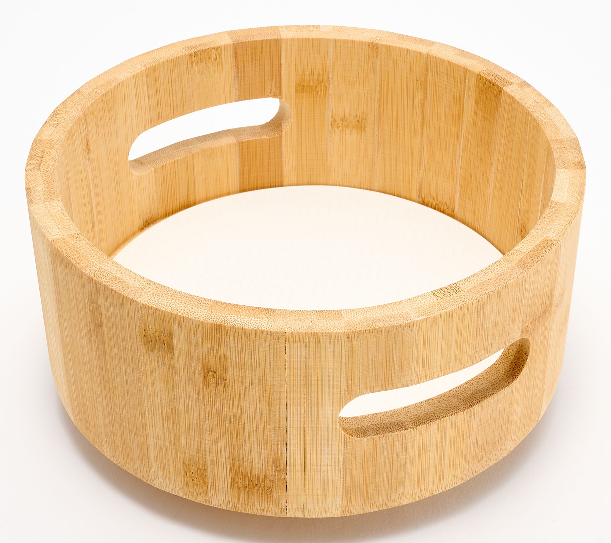 "As Is" Cella 8" Round Wood Turntable with Silicone Liner