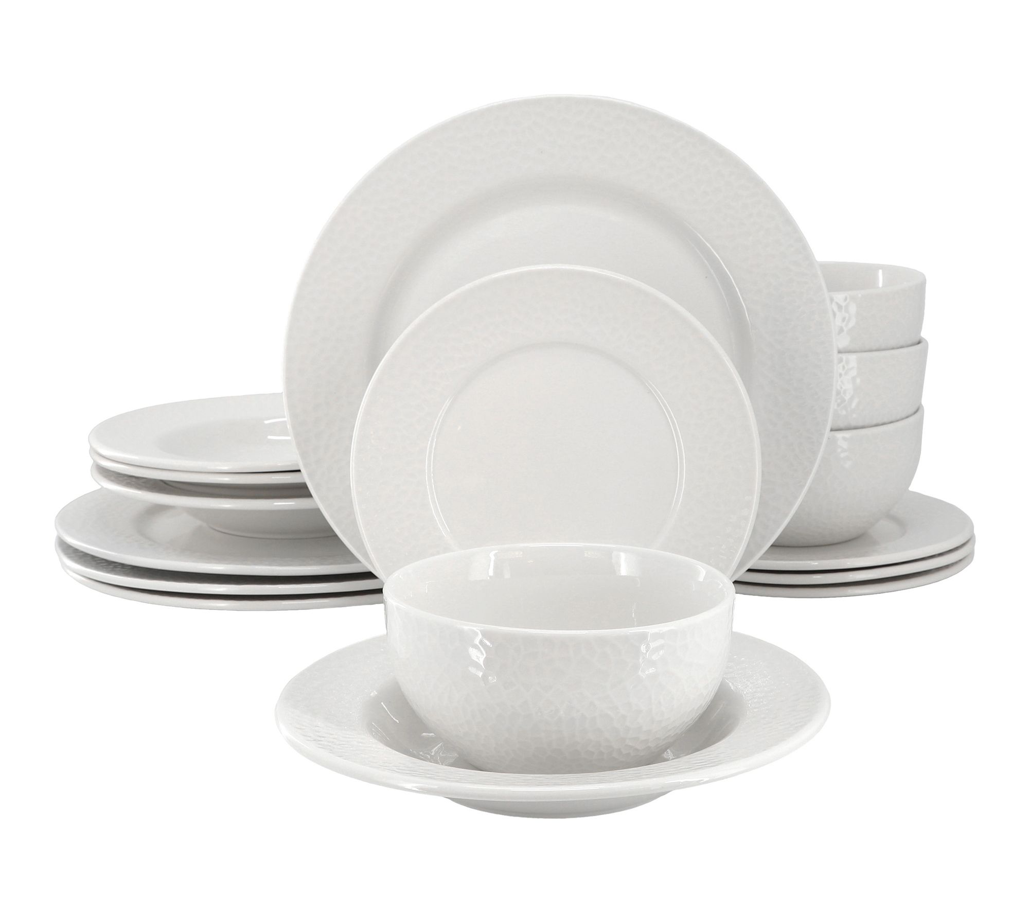 Elama Soyer 16 Piece Double Bowl Porcelain Dinnerware Set