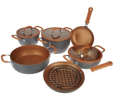 10-pc. Hard Anodized Cookware Set w/ Color Nonstick by MarkCharles ...
