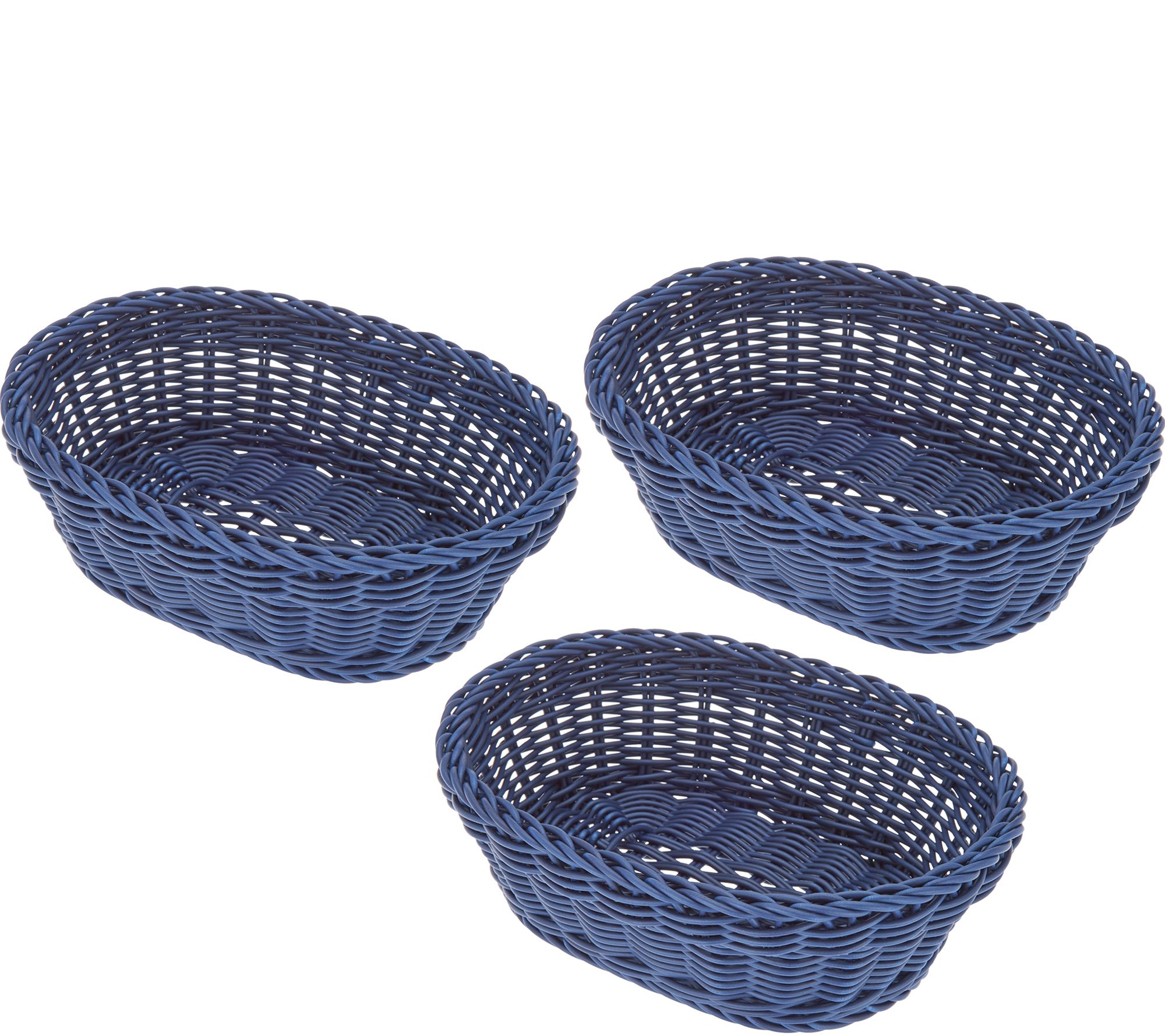 Central Exclusive Small Oval Black Plastic Serving Basket - 7 7/8L x 5 1/2W x 1 3/4H 13786