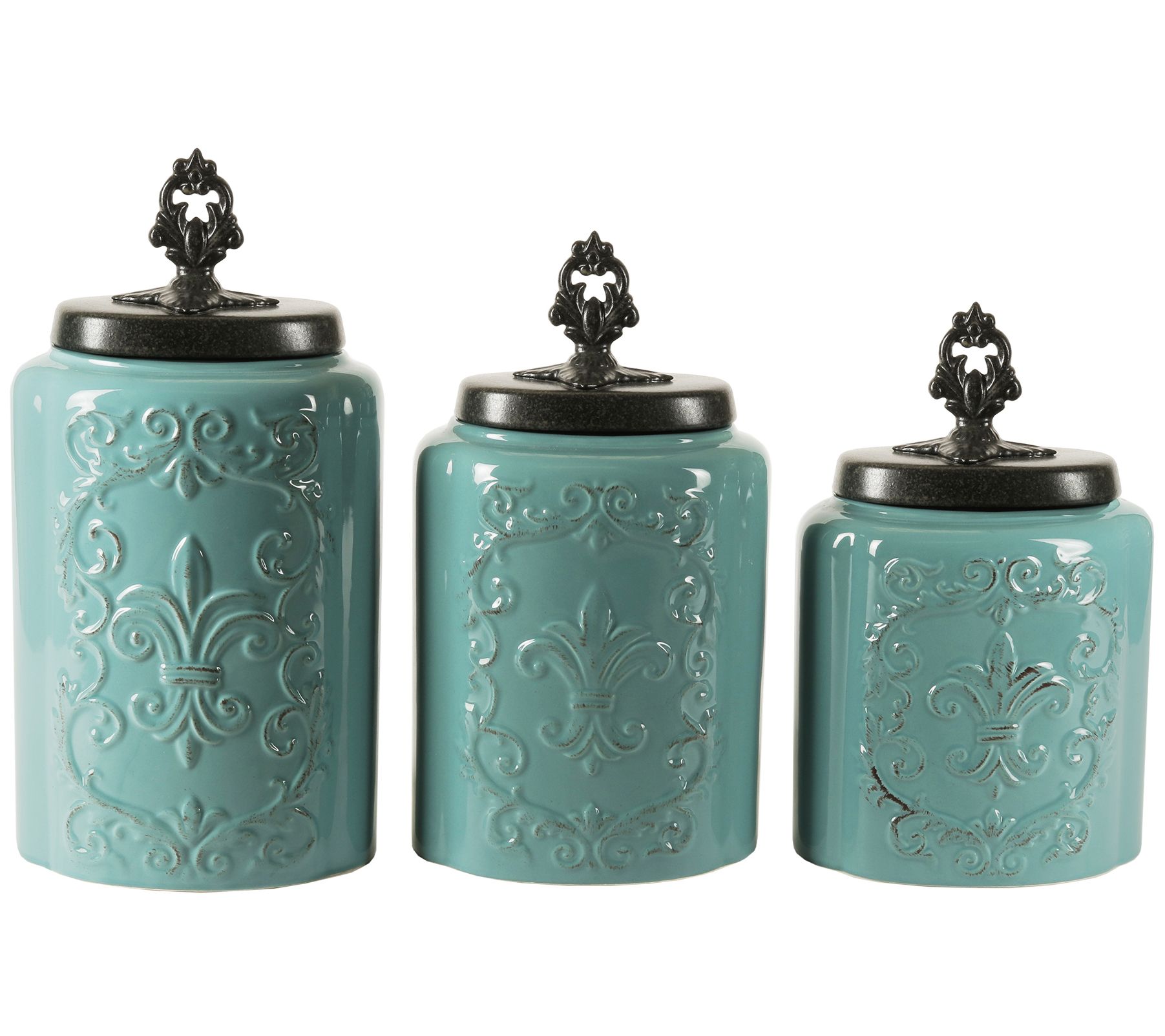 American Atelier Canister Set 3-Piece Ceramic Jars in Small