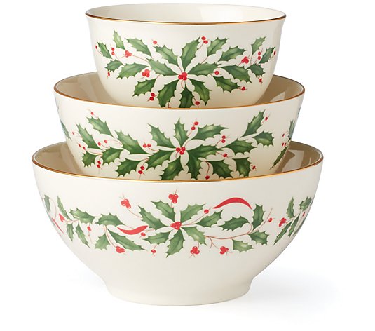 Lenox Set of (3) Holiday Nesting Bowls