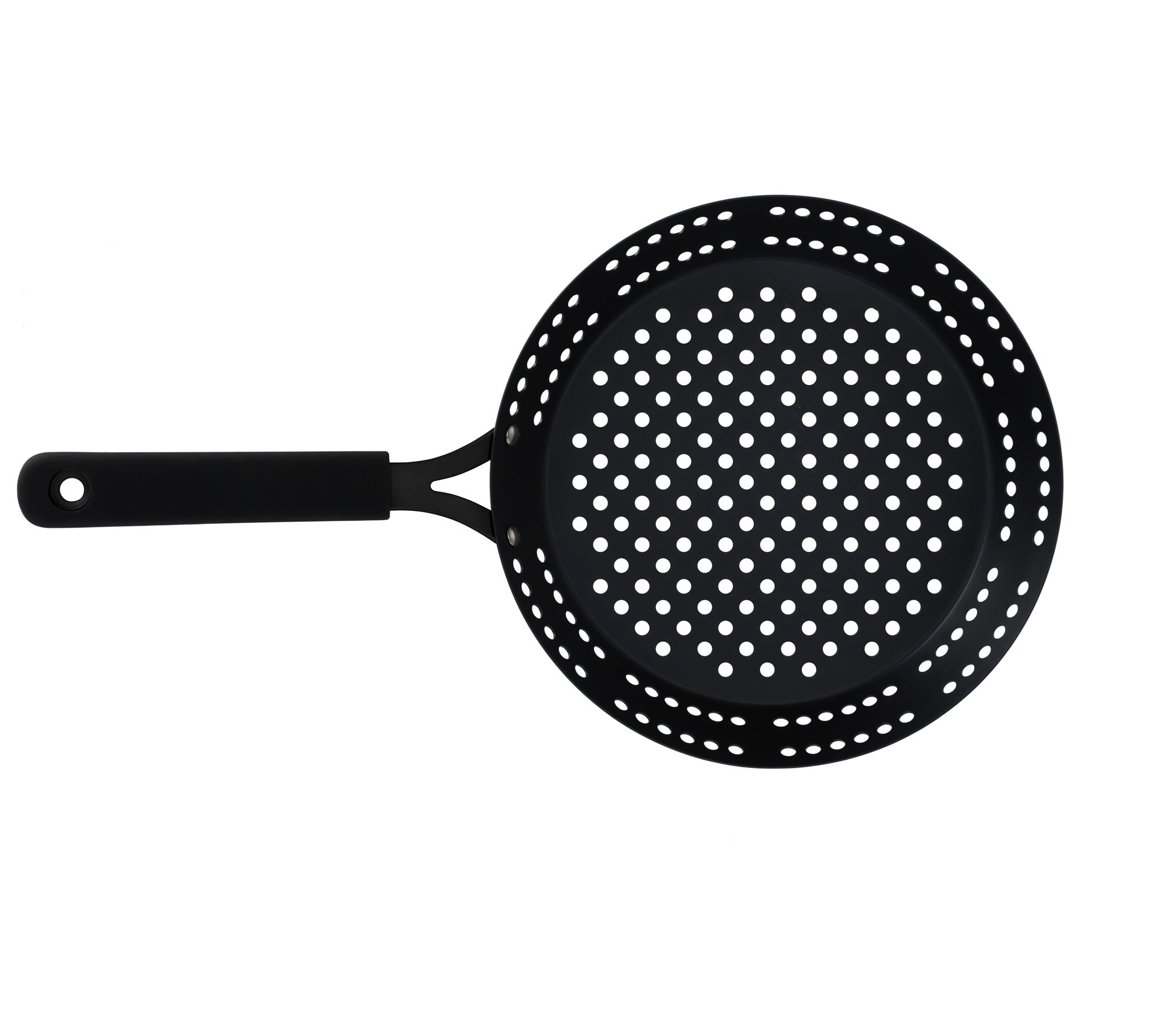 OXO Black Steel 12 BBQ Frying Pan with Silicone Sleeve