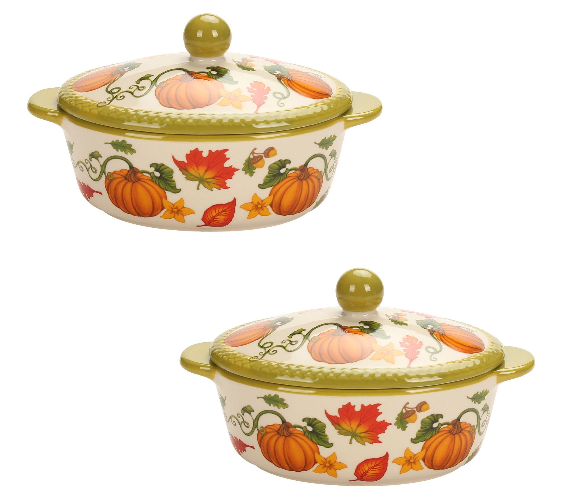 Temp-tations Seasonal Cardinal Set of 2 Bakers with Lids
