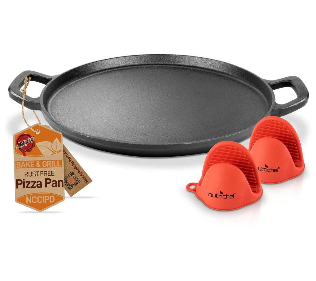 NutriChef 14 Fry Pan With Lid - Extra Large Skillet Nonstick