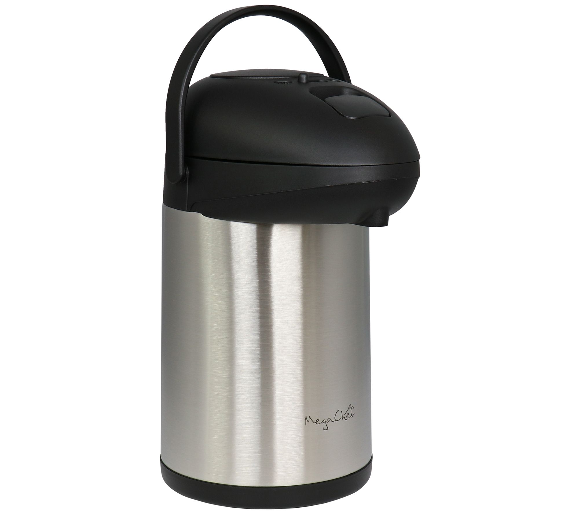 MegaChef 3 L Stainless-Steel Airpot Hot Water Dispenser for Coffee and Tea, Silver/Black