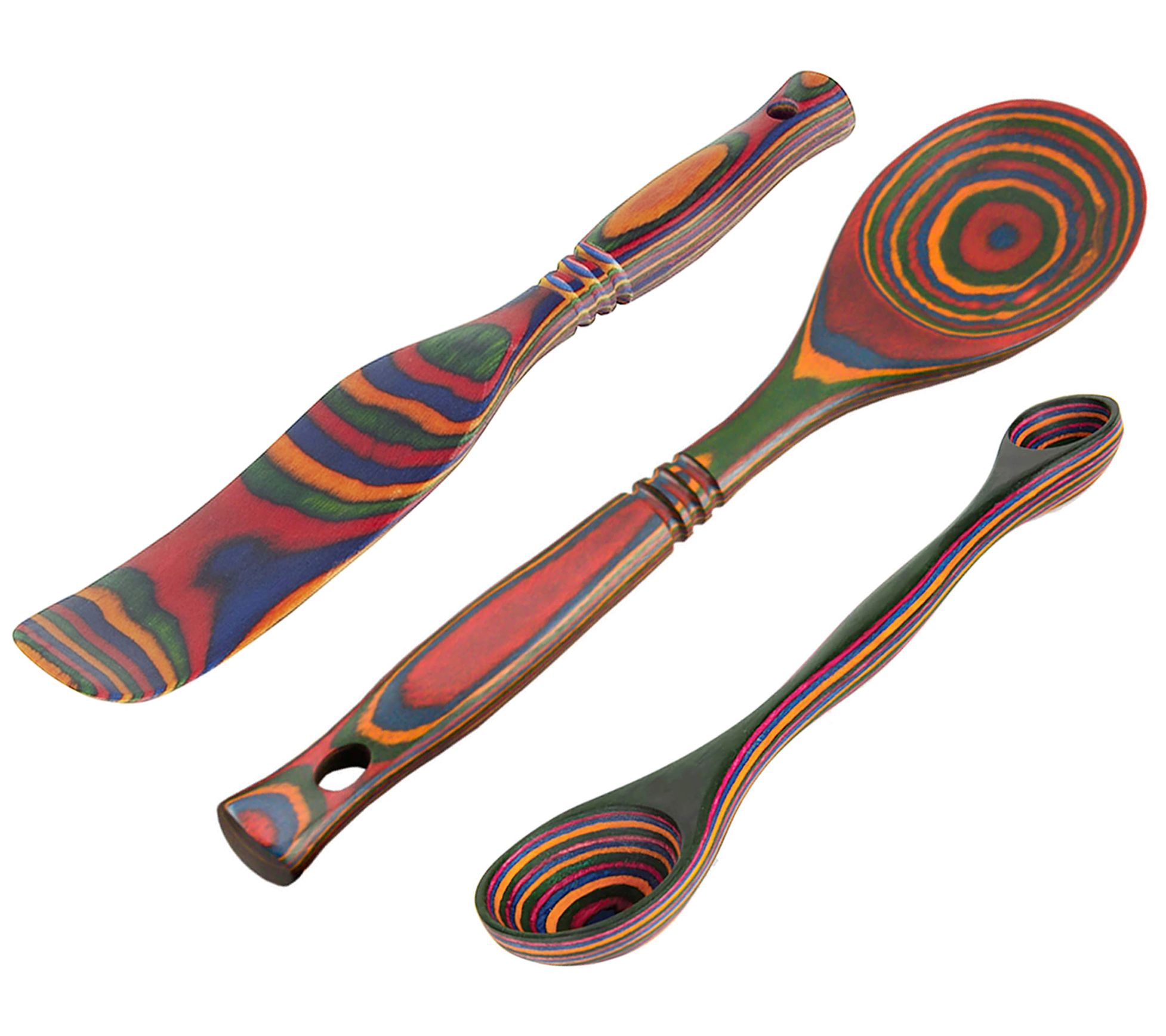 Island Bamboo Pakkawood 3Piece Set Kitchen Utensils