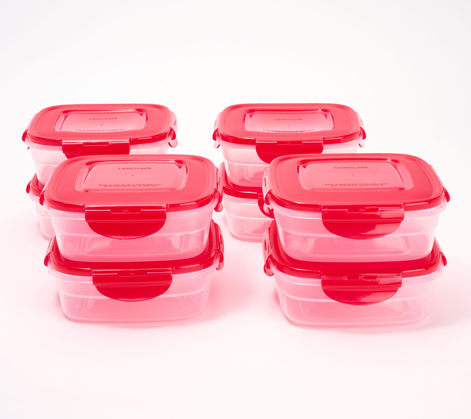 LocknLock Set of (8) 3-Cup Nesting Square Containers