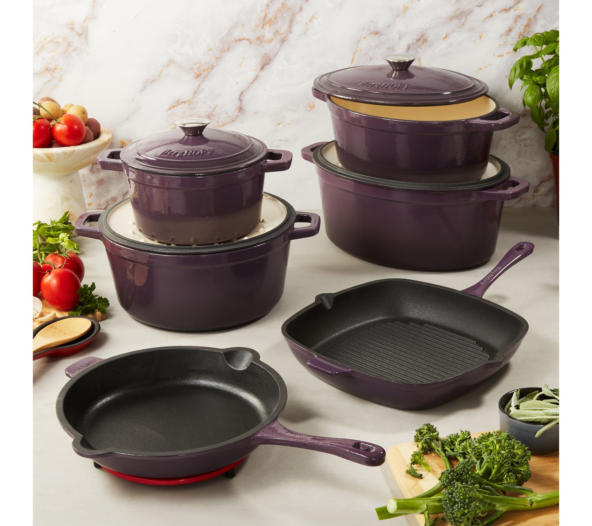 BergHOFF Neo 10-Piece Cast Iron Cookware Set