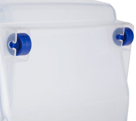 Lock & Lock Large Flip Top Storage Bin with Easy Grip Handle & Wheels 