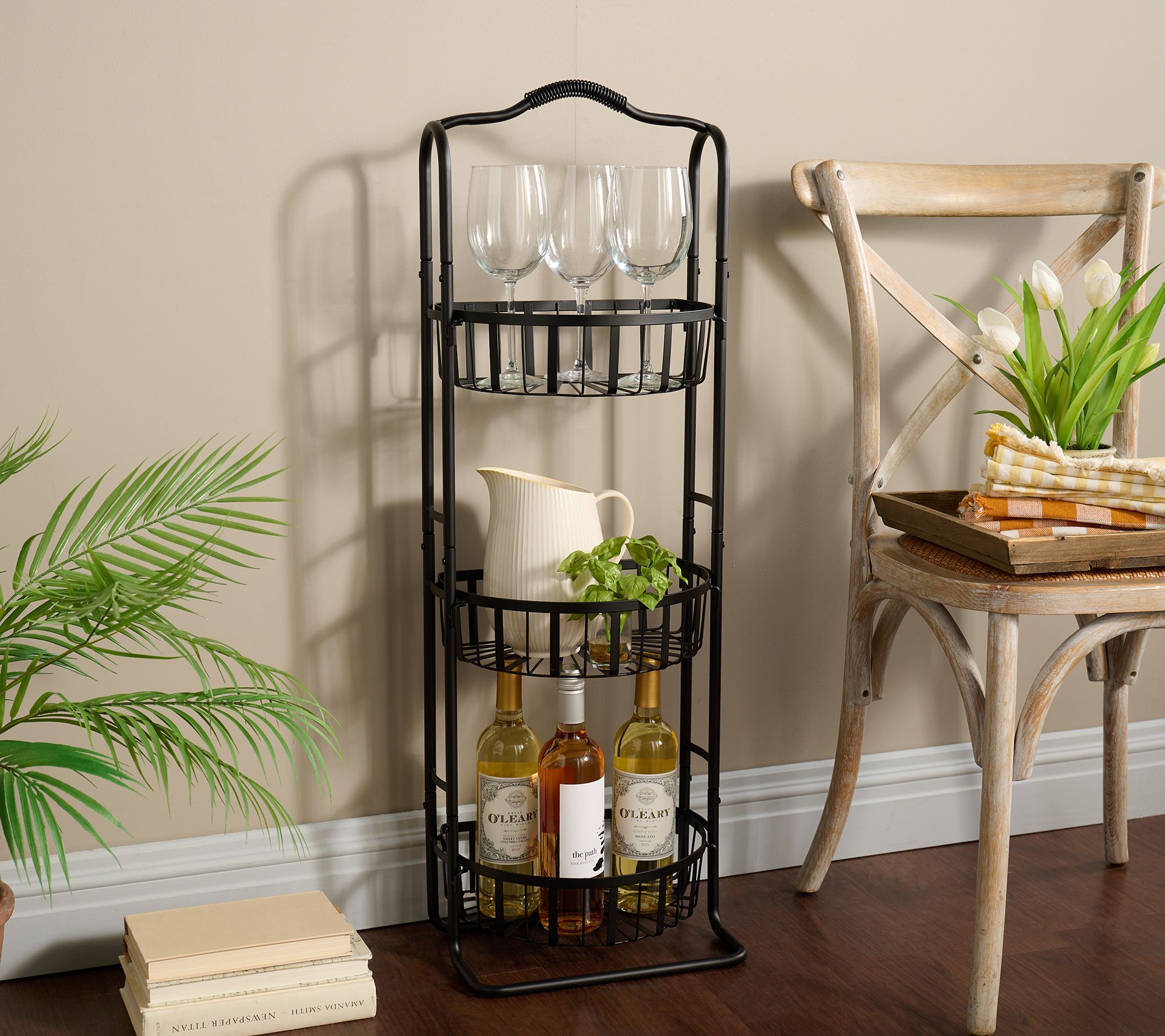 Cella 3-Tier Flatback Metal Basket Stand