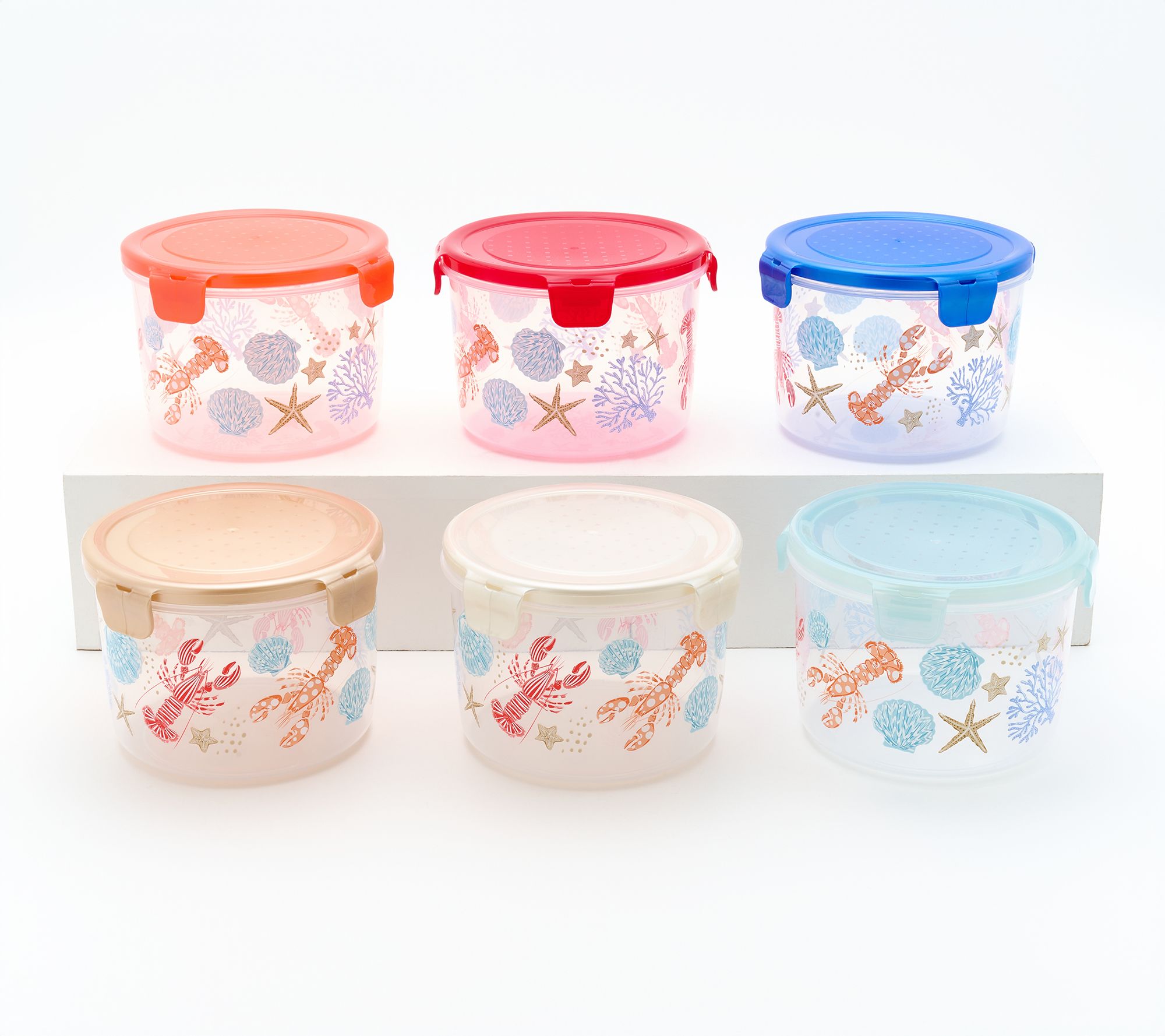 LocknLock S/6 Mult-Color Sea Life Printed Canisters