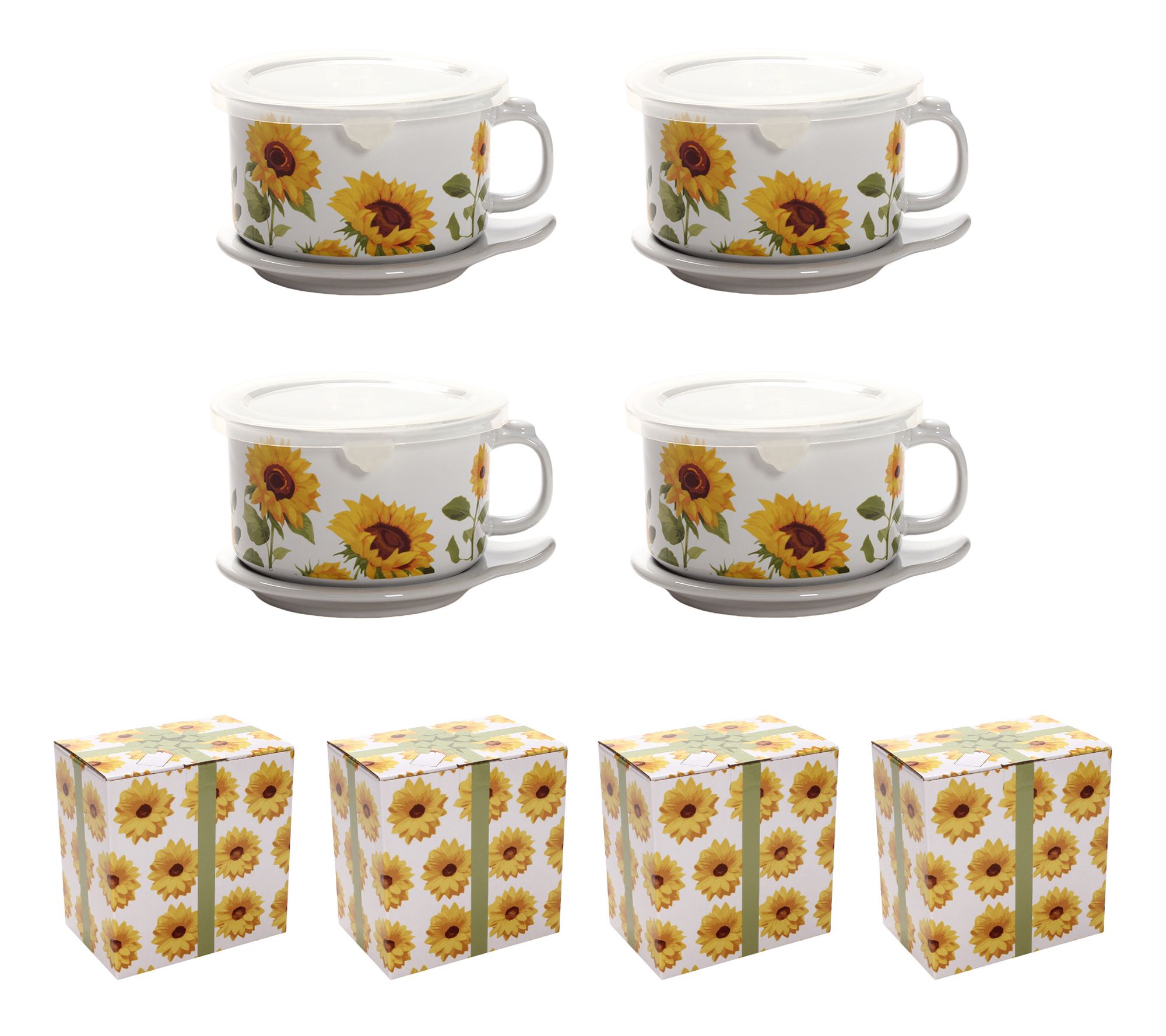 "As Is" Temp-tations Seasonal Set of (4) 25 oz Mug Meals w/Lid