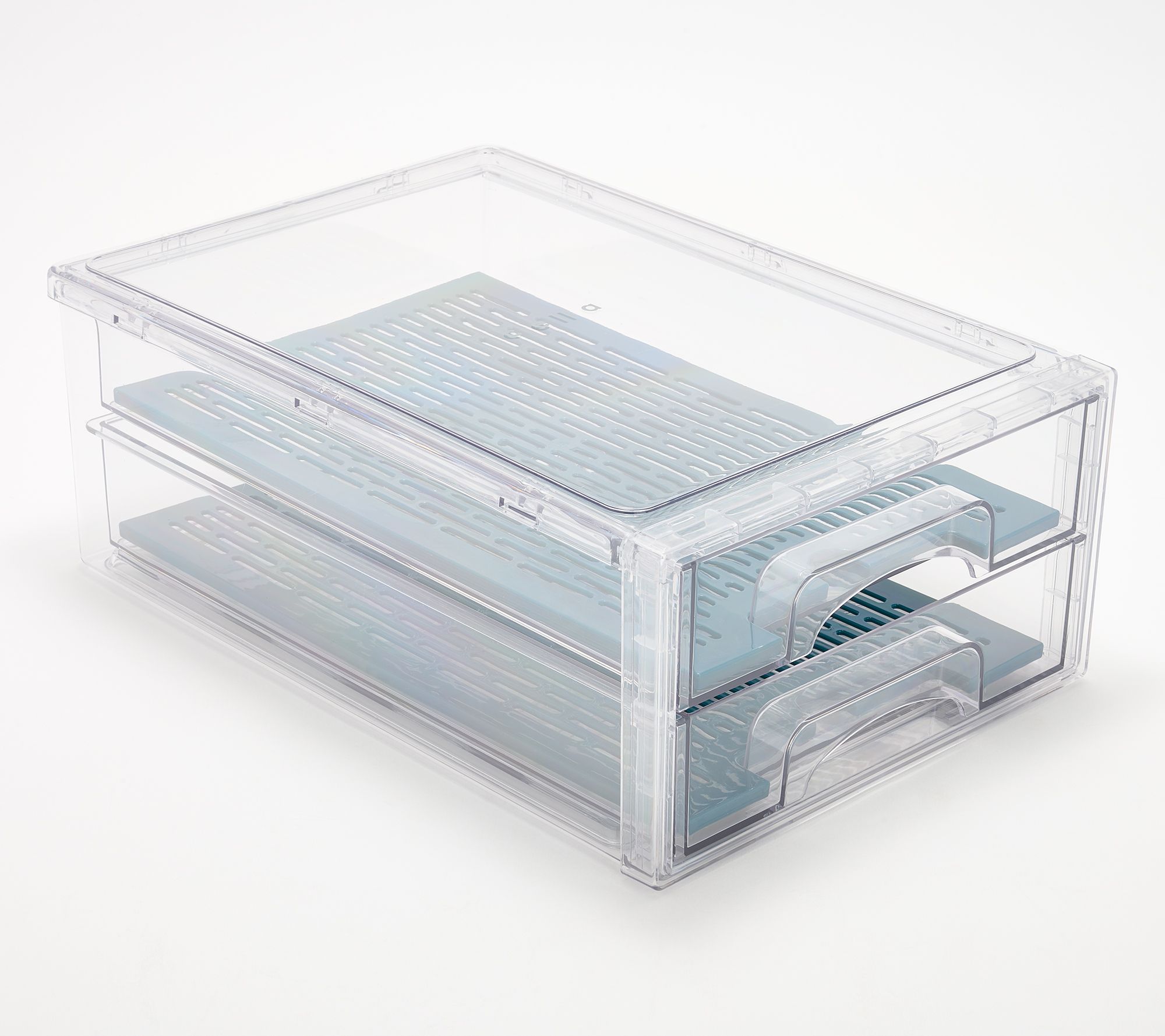 "As Is" Cella 2-Tier Produce Storage Drawers with Drip Trays