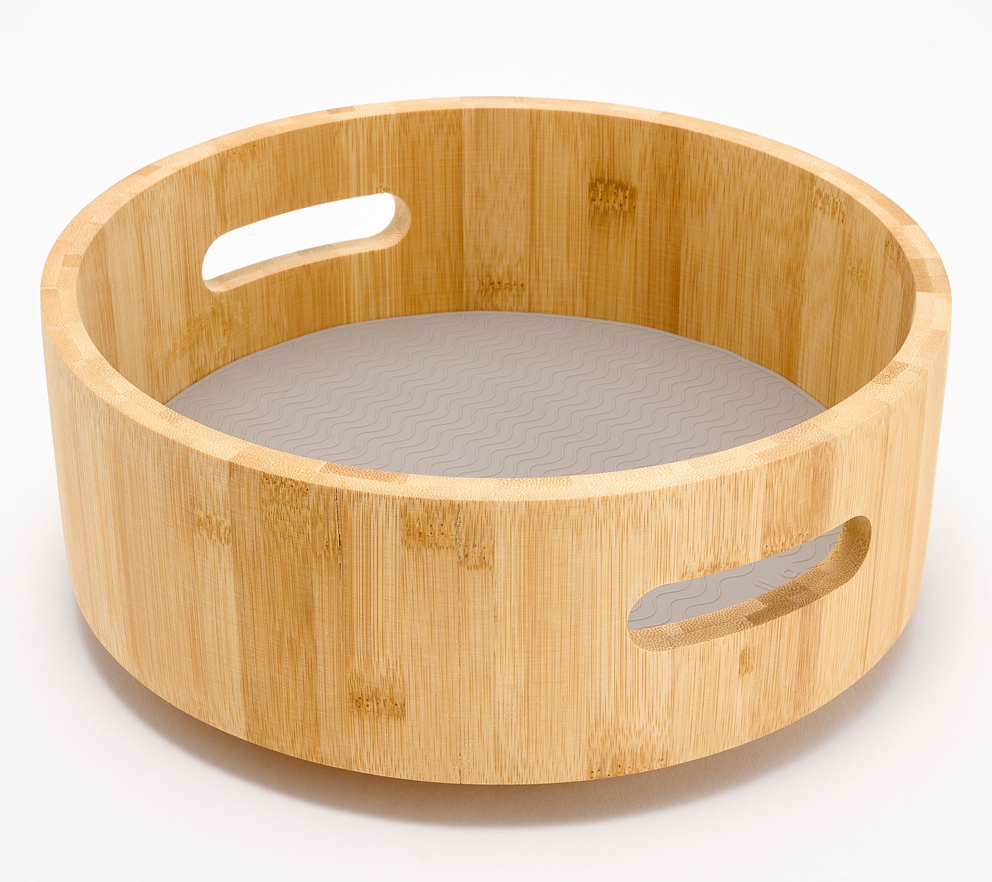 "As Is" Cella 10" Round Wood Turntable with Silicone Liner