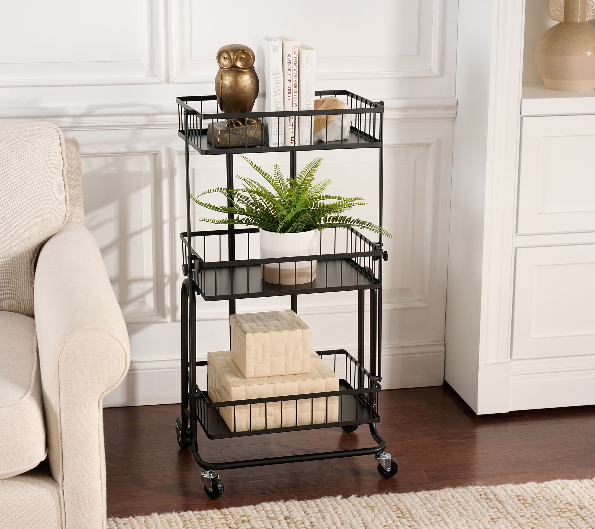 As Is Cella 3-Tier 3-in-1 Kitchen Rolling Cart