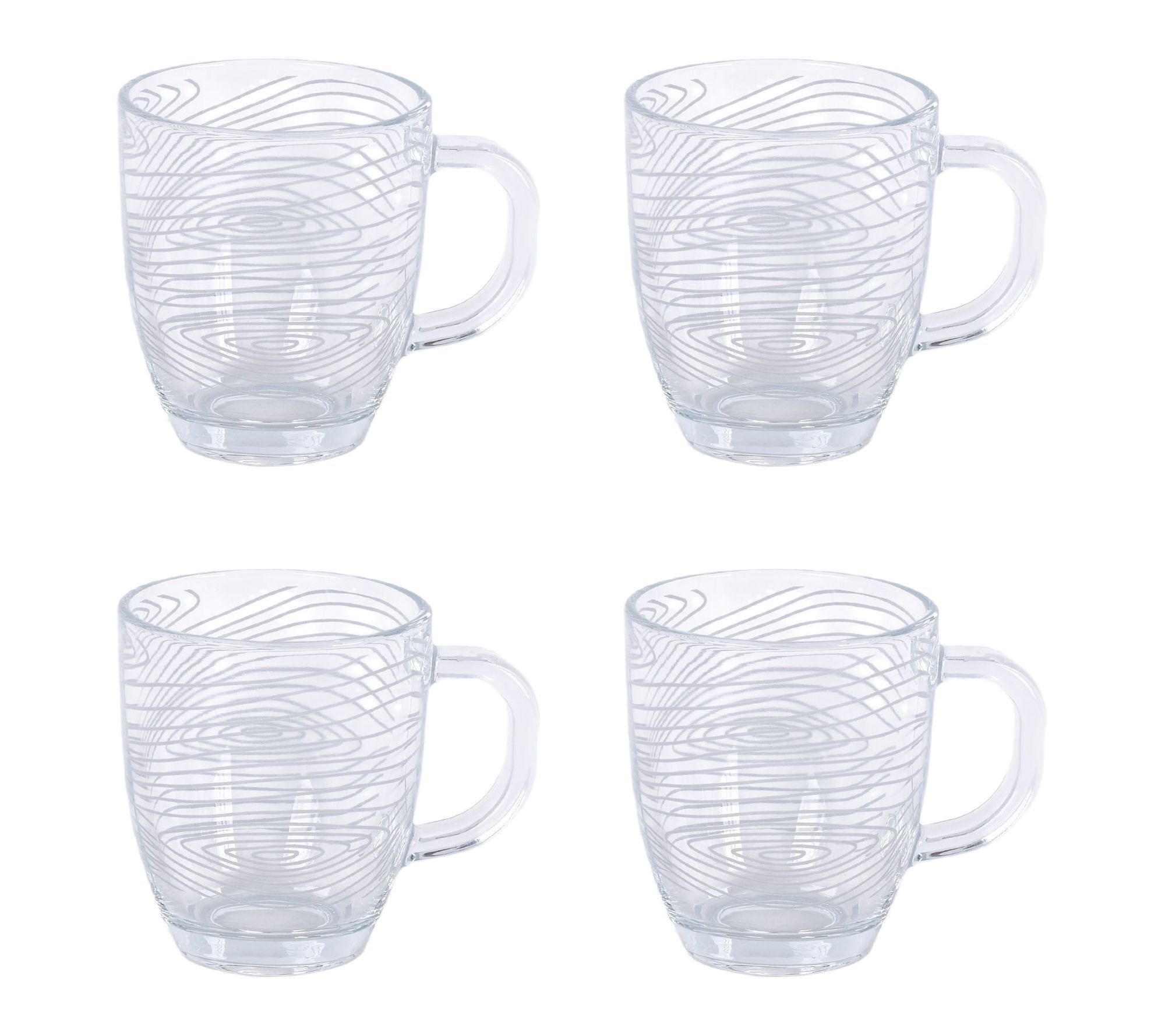 Temp-tations Set of (4) 12-oz Borosilicate Glass Mugs