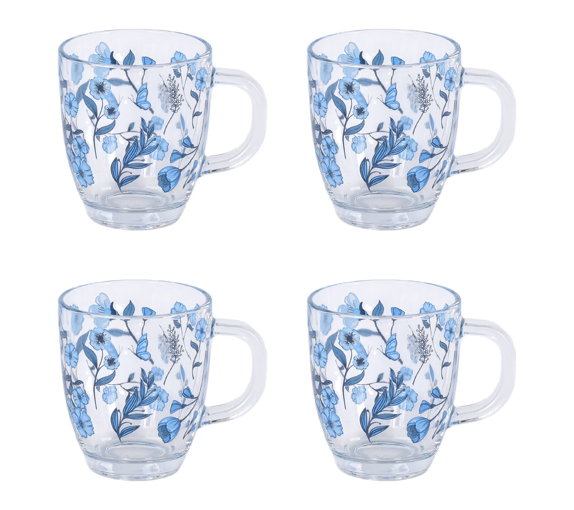 Temp-tations Set of (4) 12-oz Borosilicate Glass Mugs