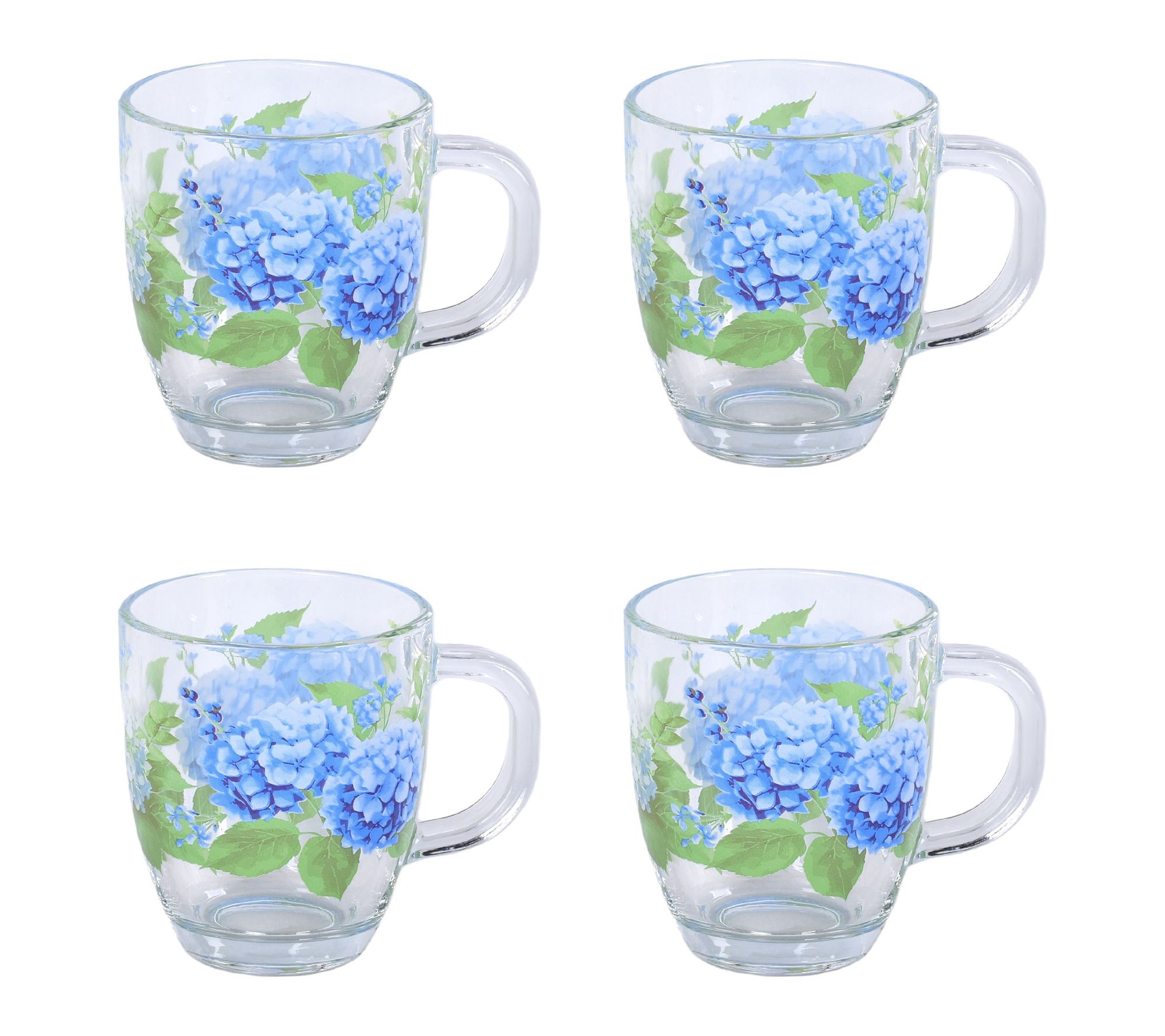 Temp-tations Set of (4) 12-oz Borosilicate Glass Mugs