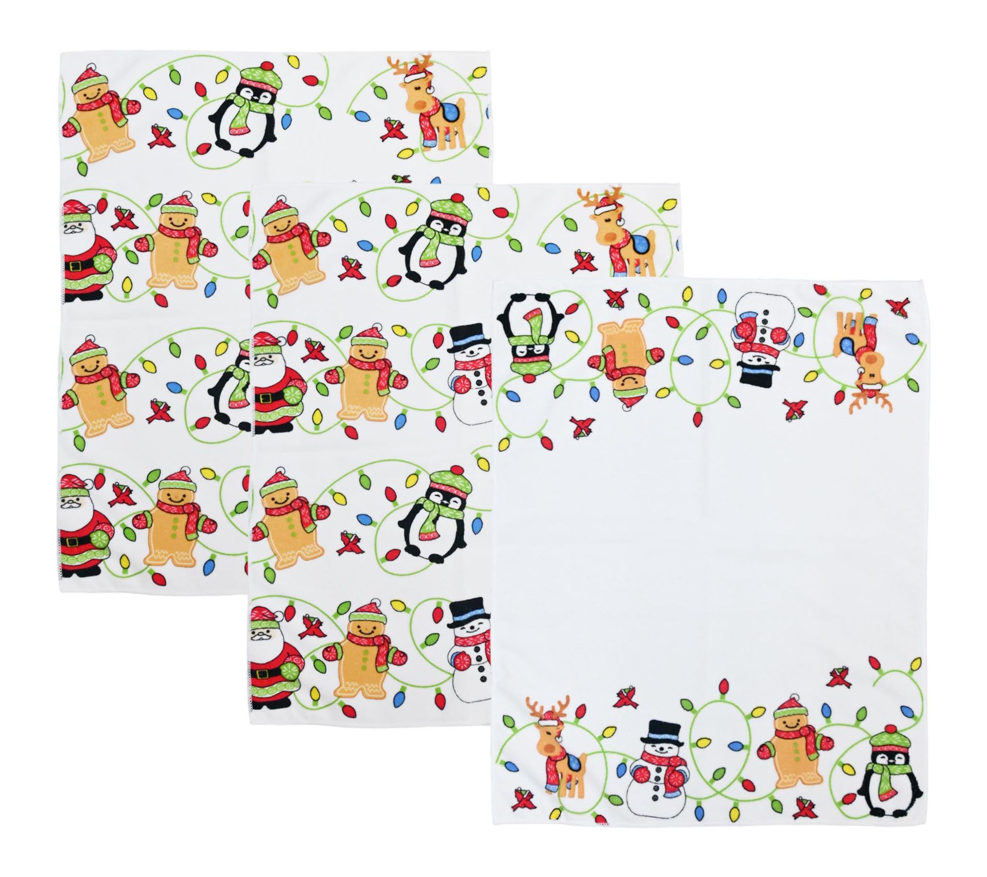 Temp-tations Seasonal Set of 3 XL Printed Kitchen Towels
