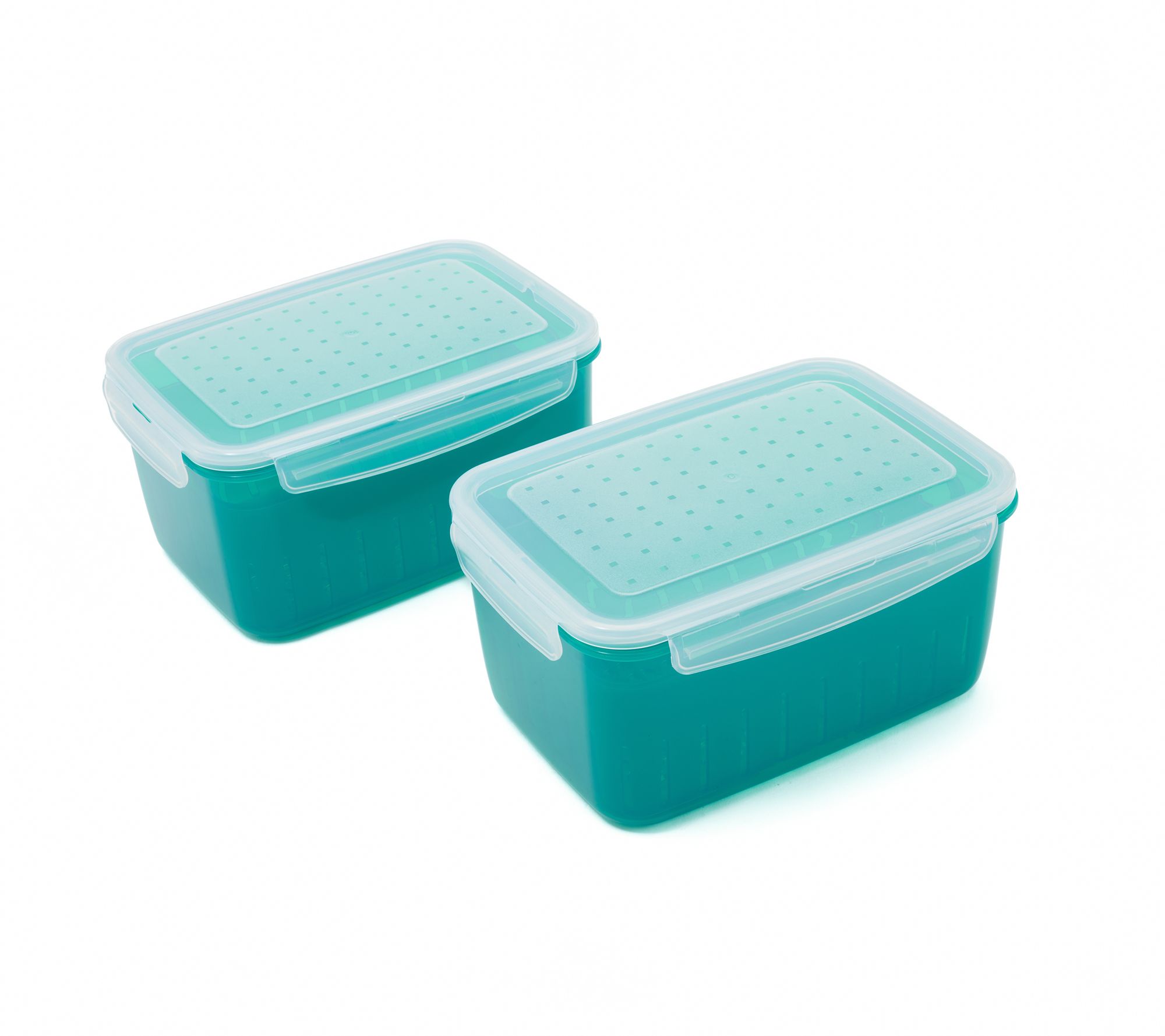  LocknLock S/2 Colored Body Produce Keepers w/ Lift Up Tray