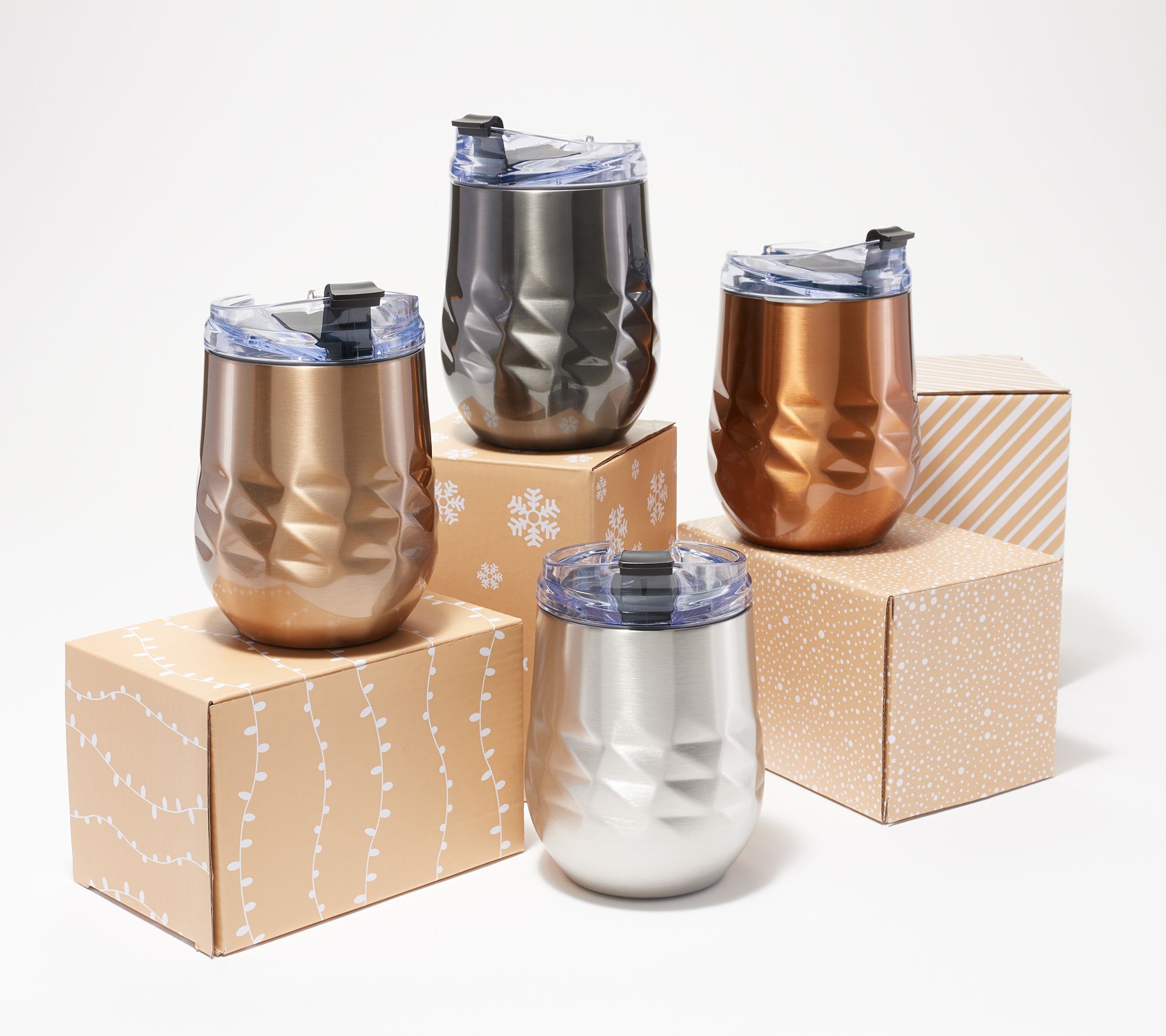 Outer Trails Insulated Tumbler Wine Set - 4 Cups and Wine Bottle –