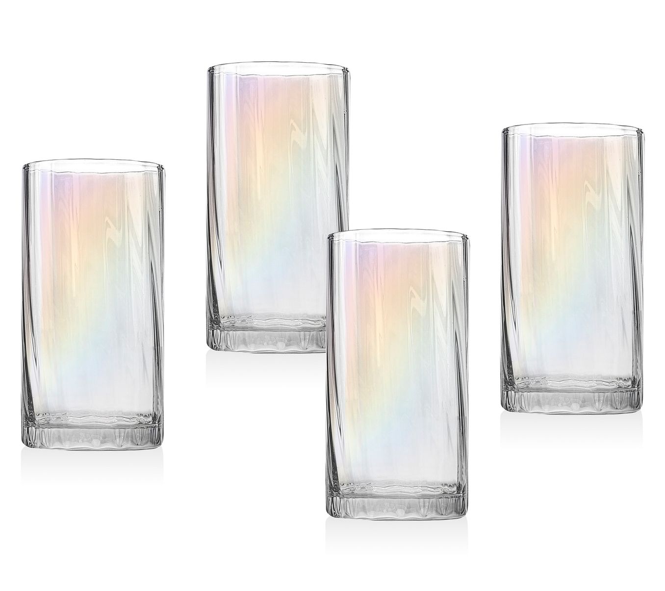 Godinger Set of 4 Monterey Iridescent Highball Flutes