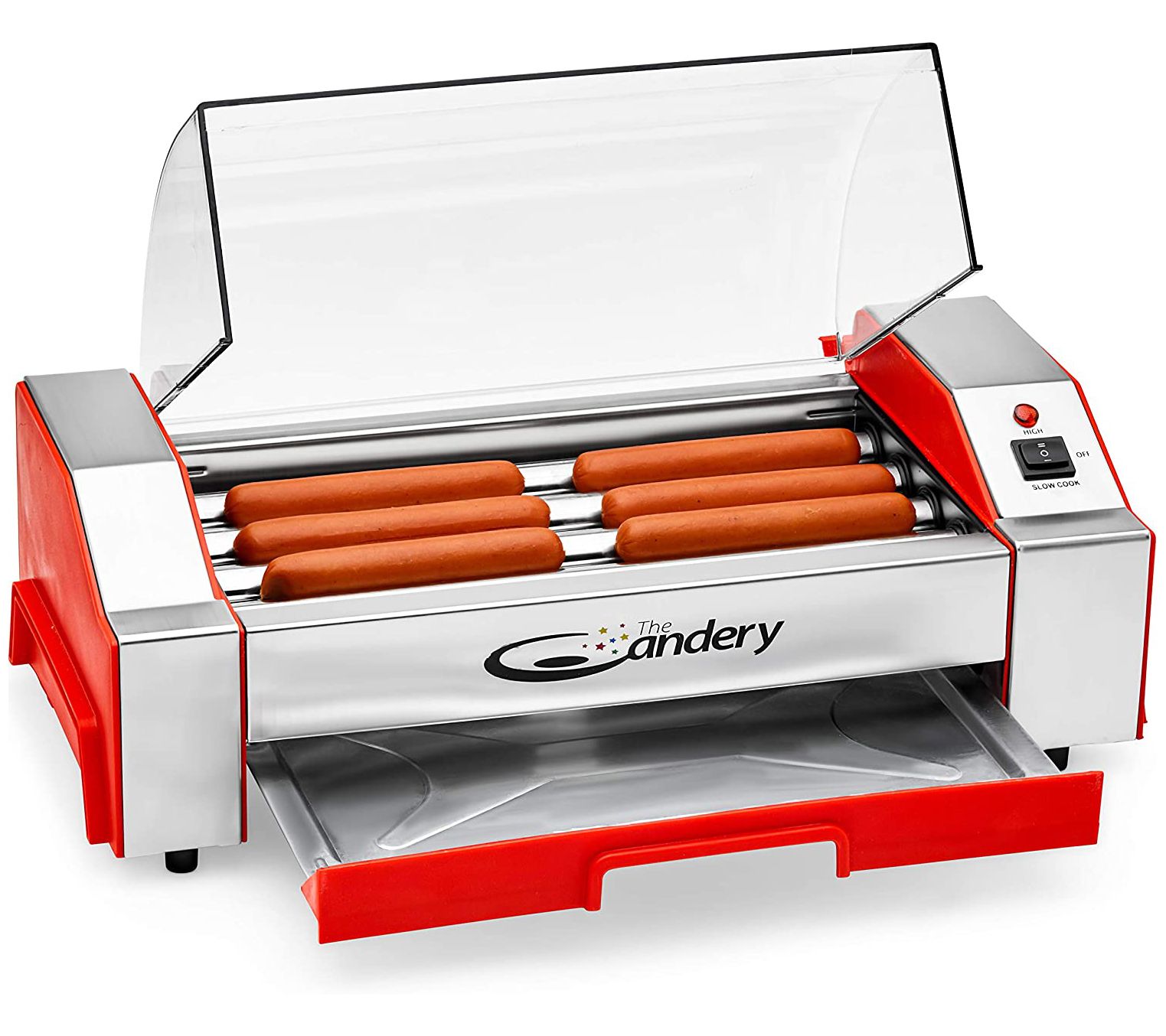 The Candery 6 Hot Dog Roller Grill