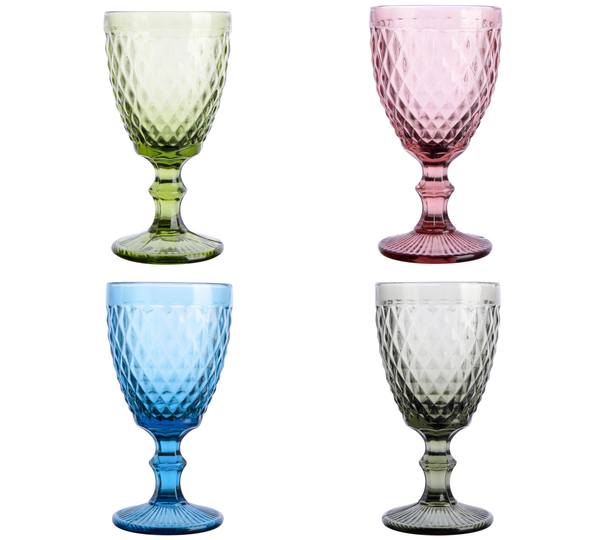 Gibson Home Rainbow Hue 4-Piece Glass Goblet Set