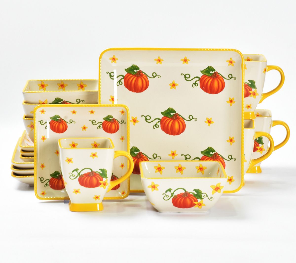 Temptations Seasonal 16Piece Square Dinnerwar e Set