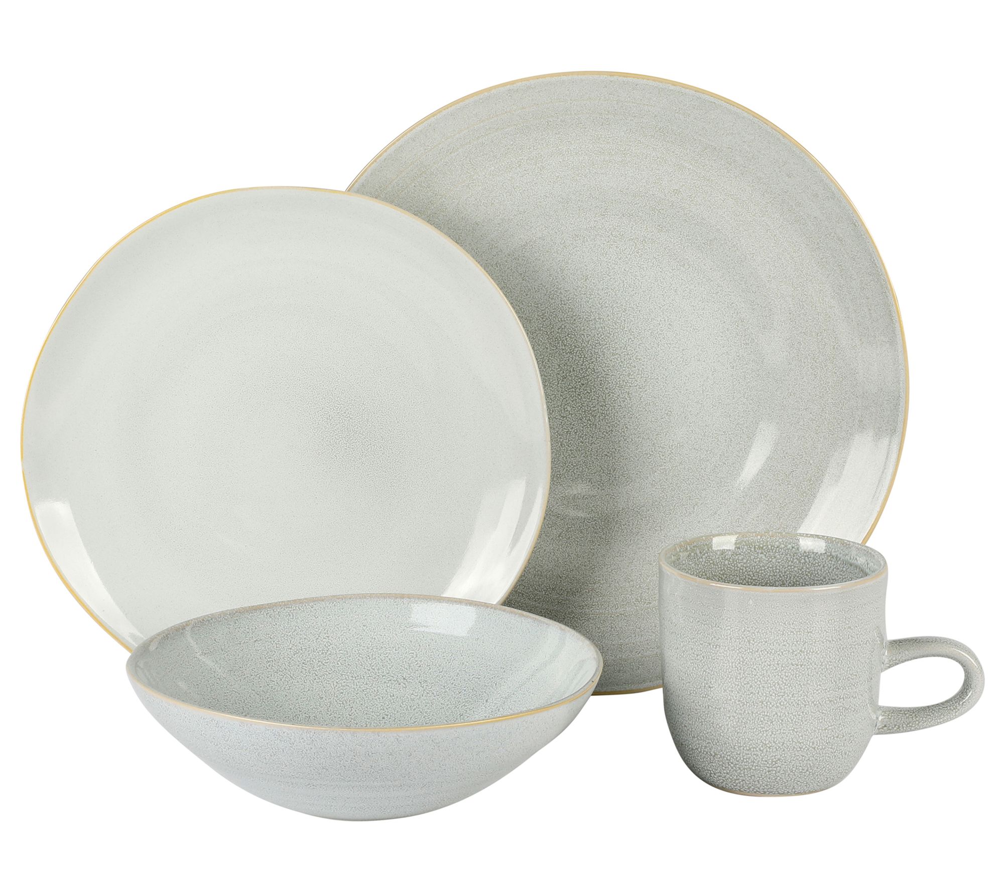 Laurie Gates Ravenna 16 Piece Round Stoneware Dinnerware Set - QVC.com