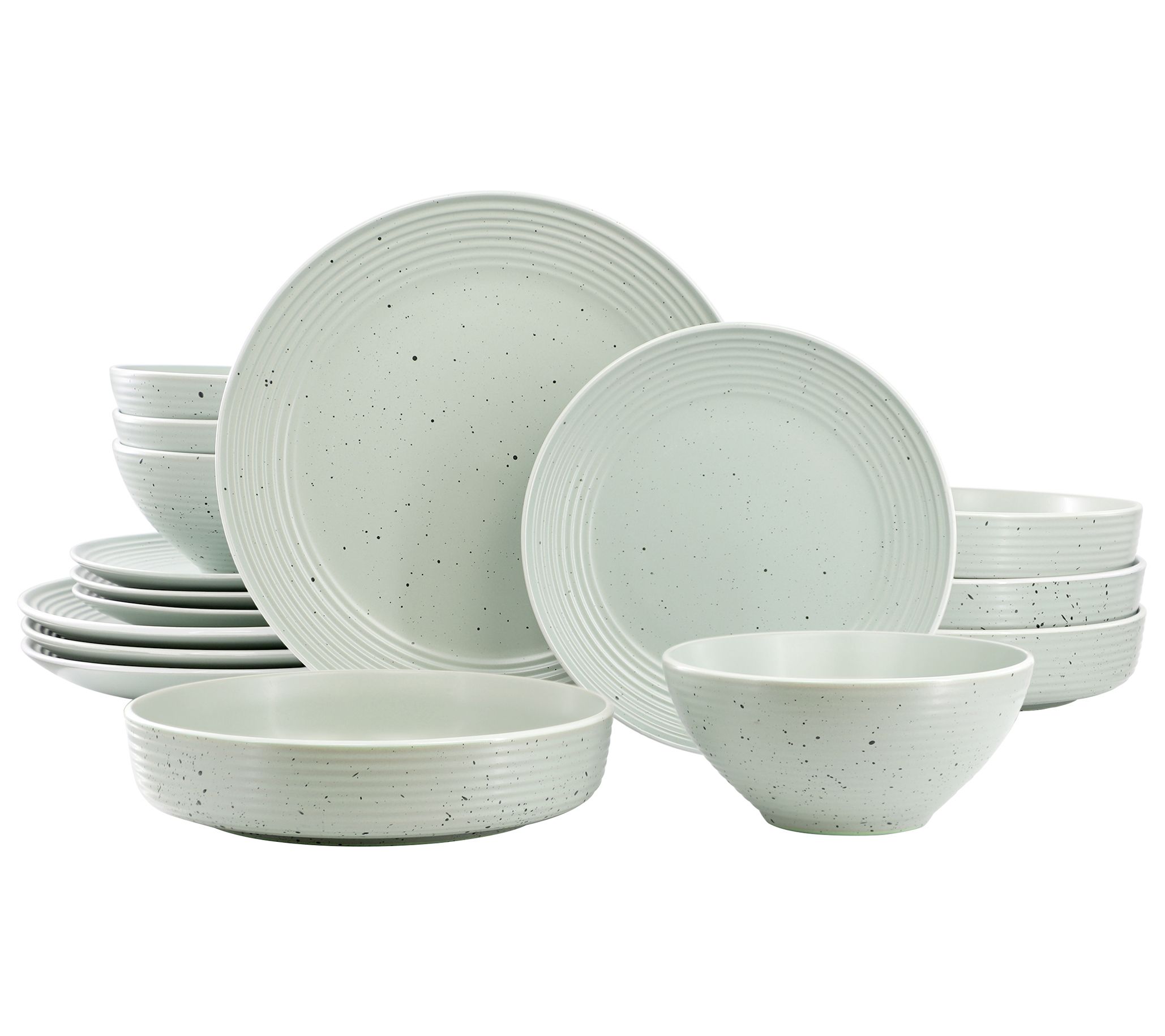 Elama Emilia 16 Pc Double Bowl Dinnerware Set
